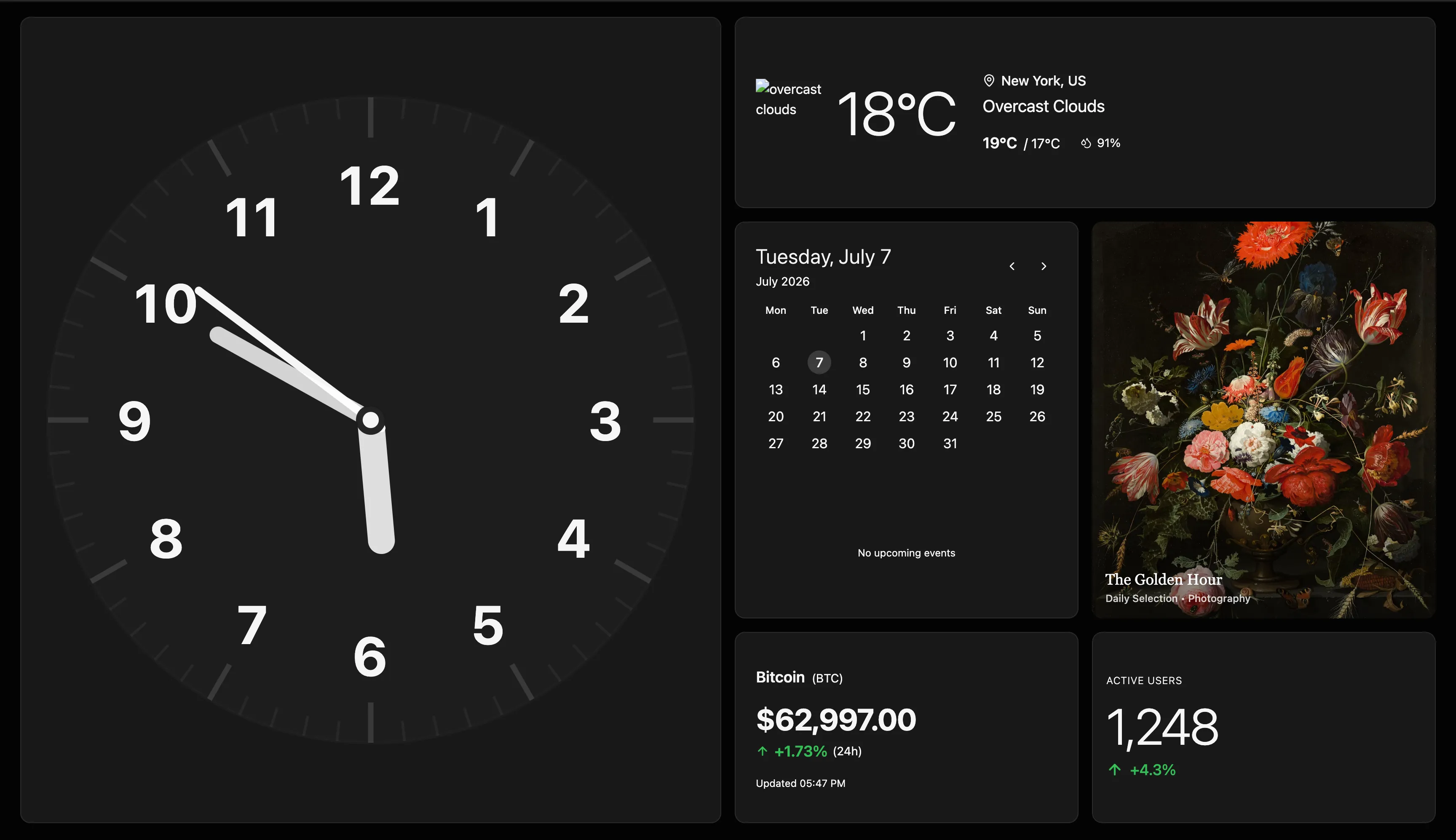 Deskby modular dashboard with tactile widgets and utilities